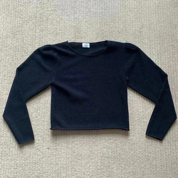 Wilfred Rosetta Cropped Sweater, black sweater size L - Picture 1 of 10